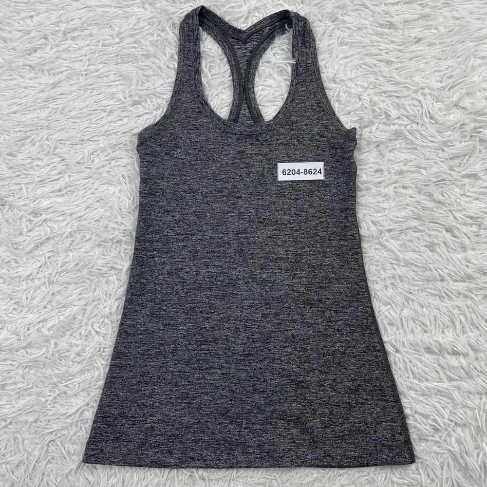 Lululemon Shirt Womens Extra Small Heathered Gray Cool Racerback Tank Top XS - Picture 7 of 7